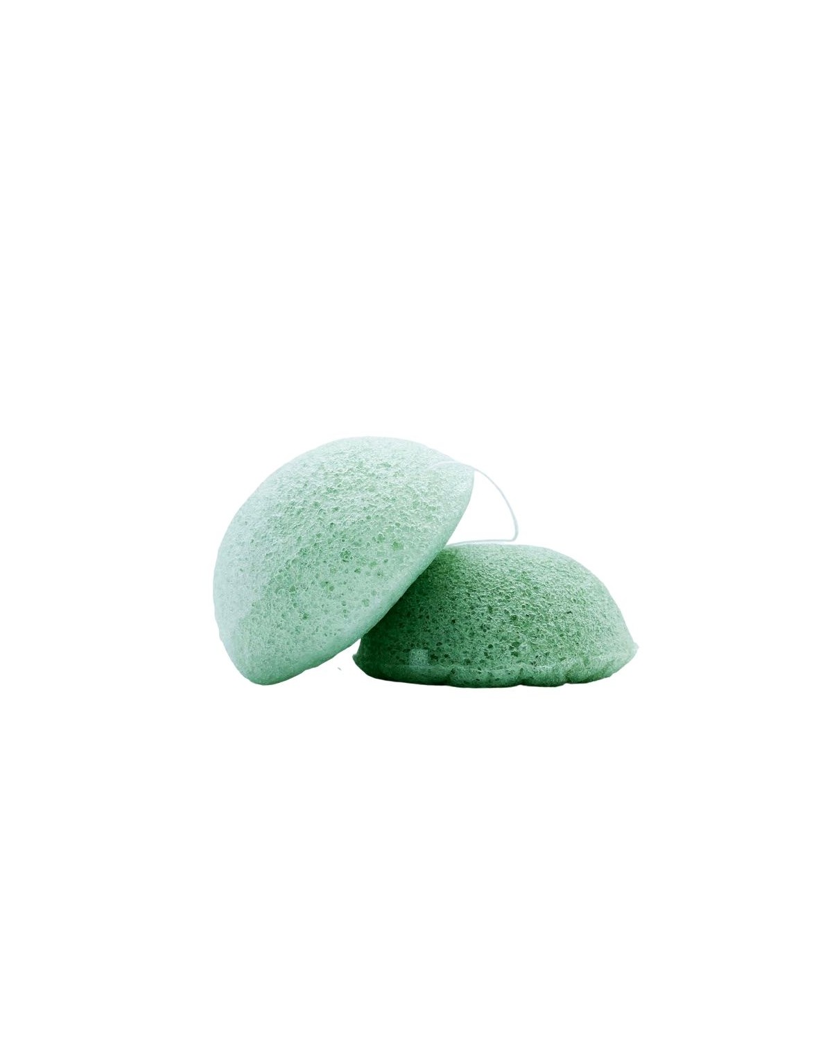 Éponge Konjac 100% Naturelle Pour Le Visage - À L'Argile Verte - Pour Peau Mixte - Unisexe